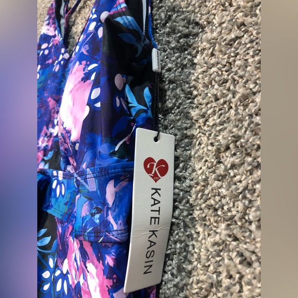 NWT Two Piece Tummy Control Back Cross Flowy Swimdress Size Large - Picture 3 of 5